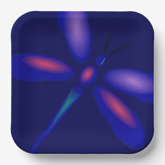 Dragonfly Art Pappteller (Vorderseite)