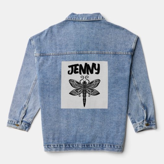 DRAGONFLY ART PERSONALISIERT Denim Jean Jacket Jeansjacke (Rückseite)