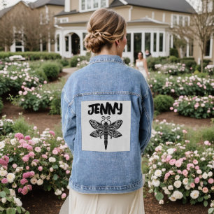 DRAGONFLY ART PERSONALISIERT Denim Jean Jacket Jeansjacke