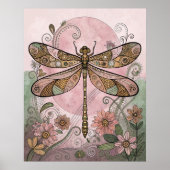 Dragonfly Art Print, Boho Wall Decke, Poster (Vorne)