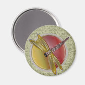 Dragonfly Art Round Magnet (Vorderseite/Rückseite)
