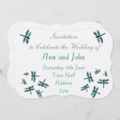 Dragonfly Art Türkis Einladung (Vorne/Hinten)