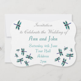 Dragonfly Art Türkis Einladung