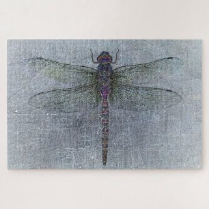 Dragonfly auf blauem Hintergrund Puzzle