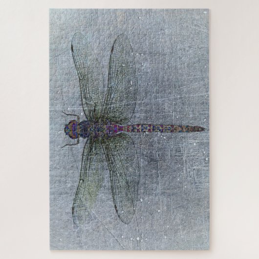 Dragonfly auf blauem Hintergrund Puzzle (Vertikal)