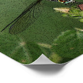 Dragonfly auf der Blume Foto Print Poster (Ecke)