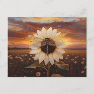 Dragonfly auf der Blume von Dusk Art Postkarte