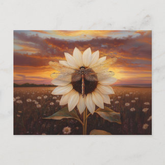 Dragonfly auf der Blume von Dusk Art Postkarte