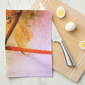 Dragonfly auf Drahtzaun Abstrakt Geschirrtuch (Viertel Falte)