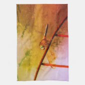 Dragonfly auf Drahtzaun Abstrakt Geschirrtuch (Vertikal)