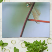 Dragonfly auf Drahtzaun Nah Geschirrtuch (Gefaltet)