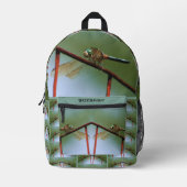 Dragonfly auf Drahtzaun Personalisiert Bedruckter Rucksack (Vorderseite)
