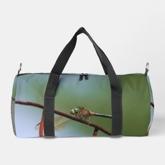 Dragonfly auf Drahtzaun Personalisiert Duffle Bag (Rückseite)