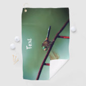 Dragonfly auf Drahtzaun Personalisiert Golfhandtuch (Insitu)
