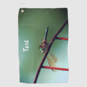 Dragonfly auf Drahtzaun Personalisiert Golfhandtuch (Vorderseite)