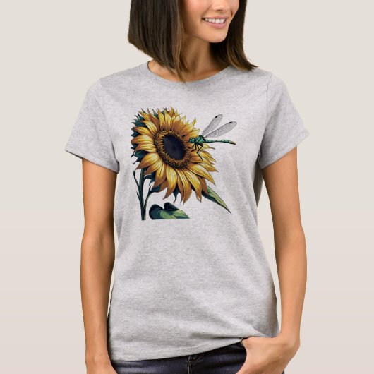 DRAGONFLY AUF SUNfLOWER T-Shirt (Vorderseite)