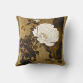 Dragonfly auf Vintagem botanischem Gold, Japanisch Kissen (Rückseite)