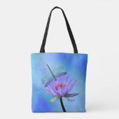 Dragonfly auf Wasser Lily All-Over Print Tasche (Rückseite)