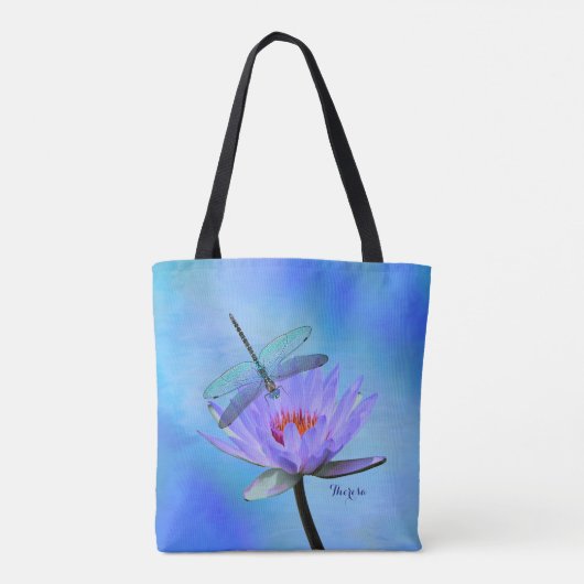 Dragonfly auf Wasser Lily All-Over Print Tasche (Rückseite)