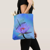 Dragonfly auf Wasser Lily All-Over Print Tasche (Von Nahem)