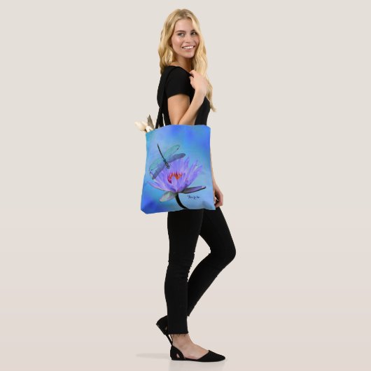 Dragonfly auf Wasser Lily All-Over Print Tasche (Am Model)
