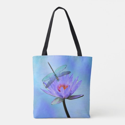Dragonfly auf Water Lily All-over Print-Tasche Tasche (Rückseite)