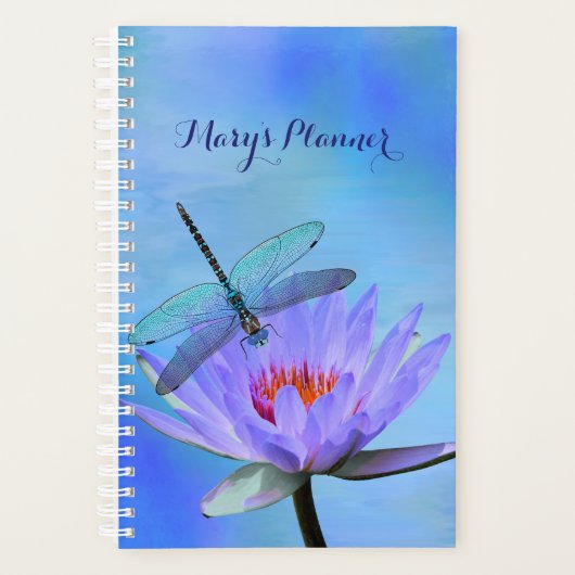 Dragonfly auf Water Lily Planner Planer (Vorderseite)