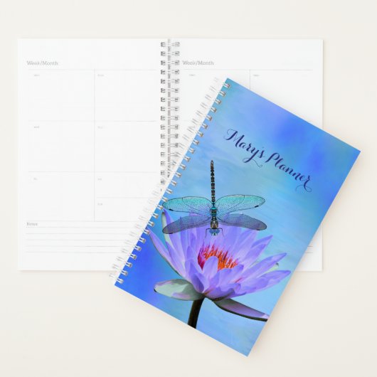 Dragonfly auf Water Lily Planner Planer (Anzeige)