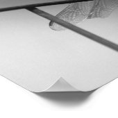 Dragonfly auf Zaun Schwarz-Weiß Poster (Ecke)