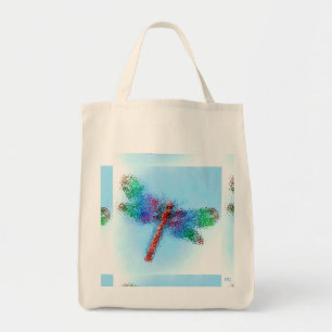Dragonfly aus Hartglas (blau) Tragetasche