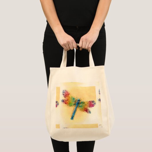 Dragonfly aus Hartglas (gelb) Tragetasche (Vorderseite (Produkt))
