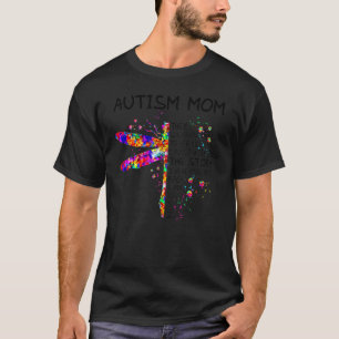 Dragonfly Autismus Mama Messy Bun Autism Awareness T-Shirt