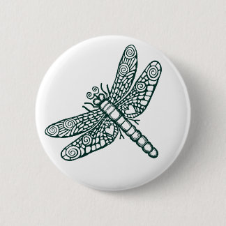 Dragonfly - B&W Button