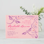 Dragonfly Bat Mitzvah Einladung Jüdisch (Stehend Vorderseite)