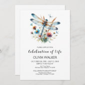 Dragonfly-Beerdigung feiert Leben Einladung (Vorne/Hinten)