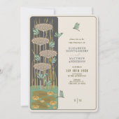 Dragonfly Belle Epoque Art Nouveau Wedding Einladung (Vorderseite)