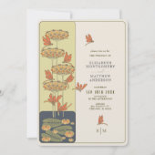 Dragonfly Belle Epoque Art Nouveau Wedding Einladung (Vorderseite)