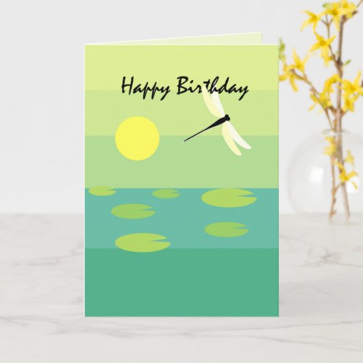 Dragonfly Birthday Karte (Gelbe Blume)