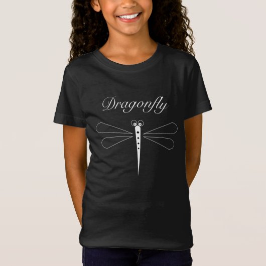 Dragonfly - Black Girls' Bella Jersey T - Shirt (Vorderseite)