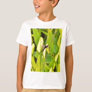 Dragonfly Blau und schwarz auf Gras. T-Shirt