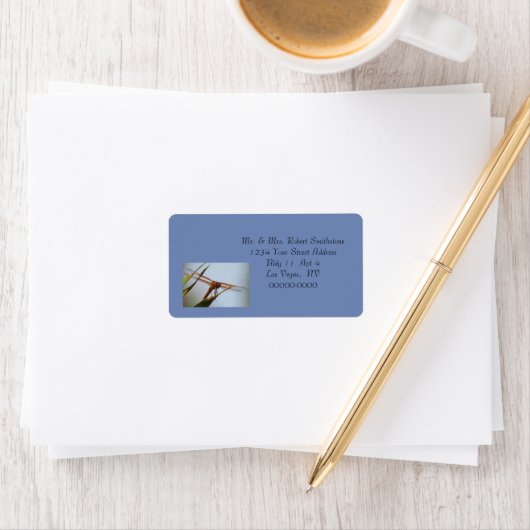 Dragonfly Blue Personalisiert Address Large Labels Adressaufkleber (Insitu)