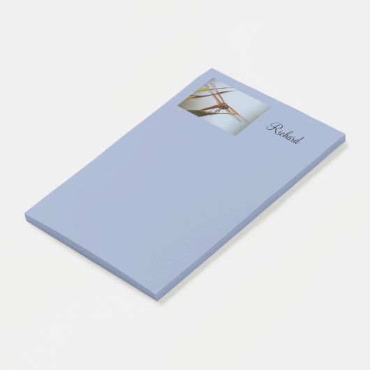 Dragonfly Blue Personalisiert Post It Notes 4x6 Post-it Klebezettel (angewinkelt)