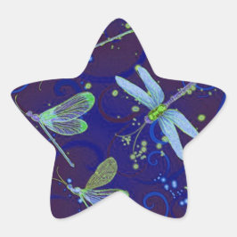 Dragonfly Blues Star Sticker