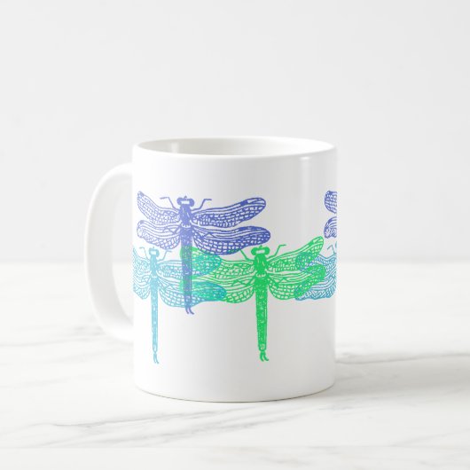 Dragonfly-Blues-Tasse Kaffeetasse (Vorderseite Links)