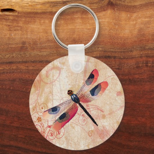 Dragonfly-Blüh-Schlüsselanhänger Schlüsselanhänger (Vorderseite)