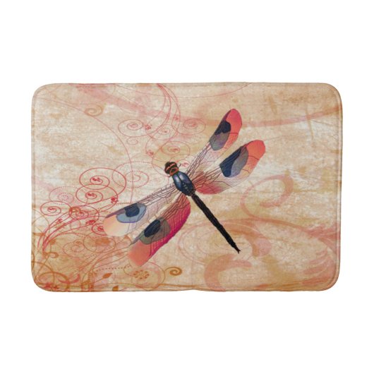 Dragonfly Blühe Bath Mat Badematte (Vorderseite)