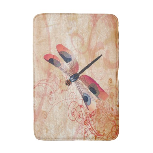 Dragonfly Blühe Bath Mat Badematte (Vorderseite Vertikal)