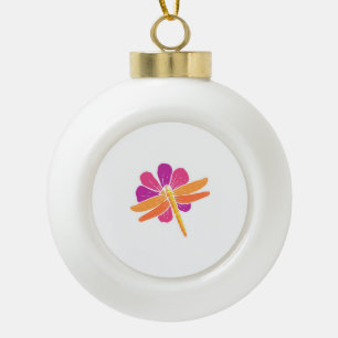 Dragonfly-Blume Botanist-Geschenk Keramik Kugel-Ornament
