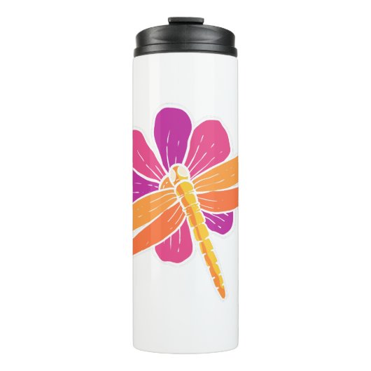 Dragonfly-Blume Botanist-Geschenk Thermosbecher (Vorderseite)