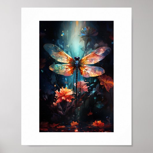 Dragonfly Blume Kunst, Dichtung Poster (Vorne)